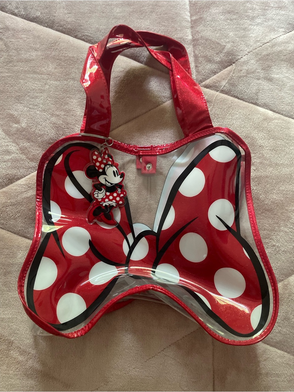 Disney Red and White Polka Dot Minnie Bow Tote